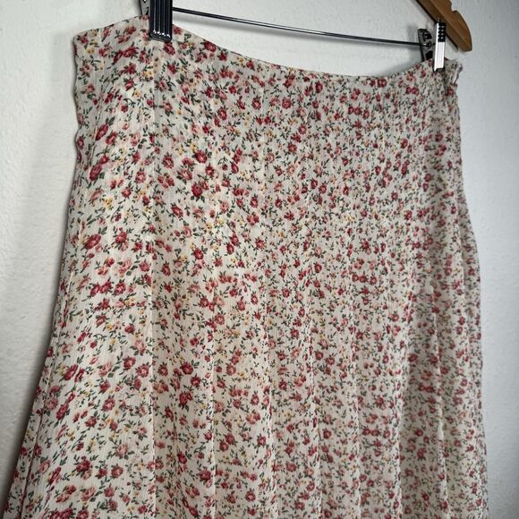 “Romy Y2K Floral Midi Skirt L Soft Polyester Vintage Style” - Picture 3 of 6
